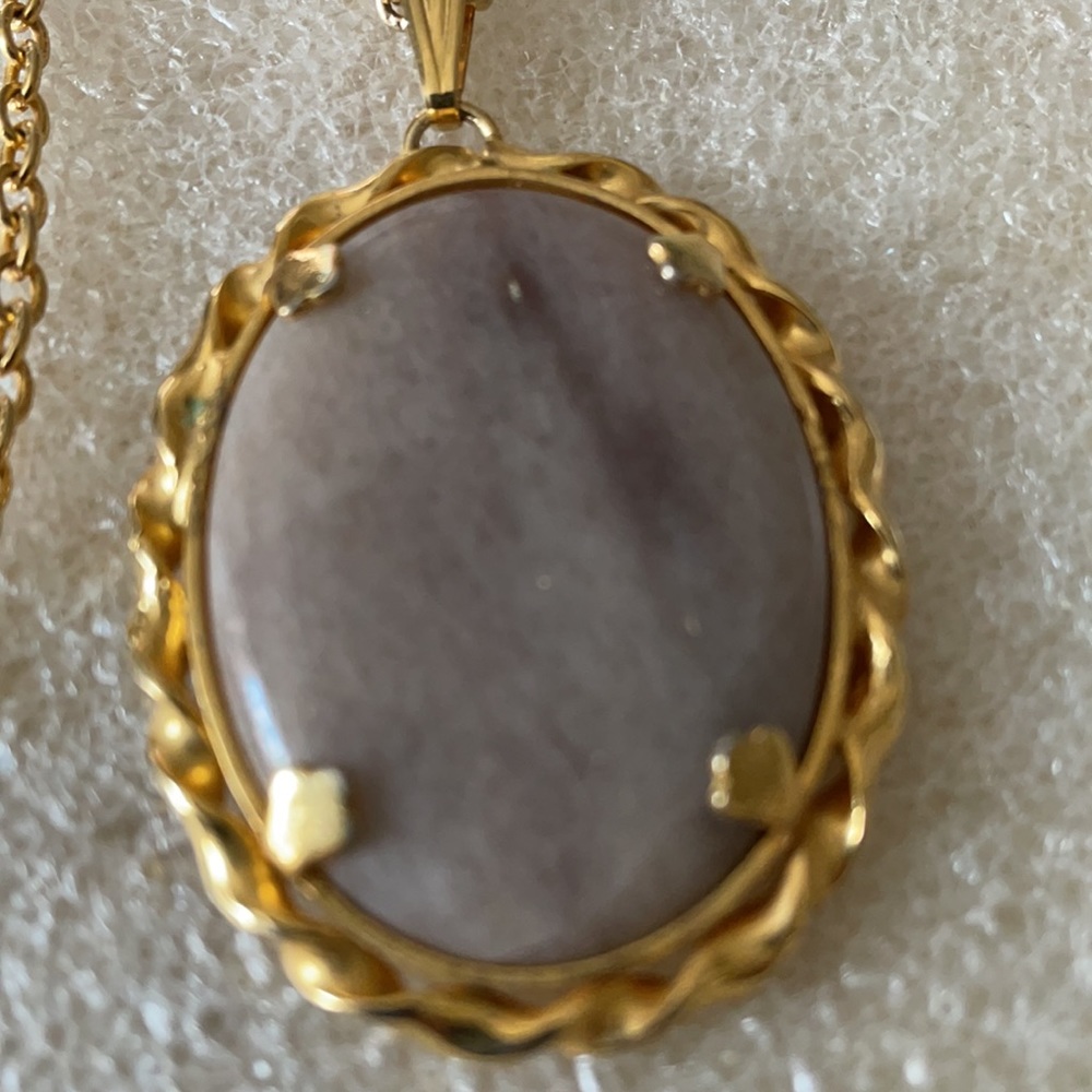 Vintage Art Deco wave jasper necklace - Picture 2 of 5